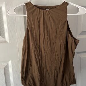 SKIMS Brown Sleeveless Muscle Tee Bodysuit